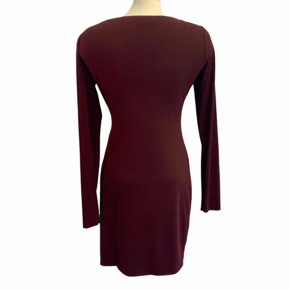 Bailey 44 Women's Clandestine long sleeve Draped wrap twist bodycon mini Dress L - Picture 5 of 17